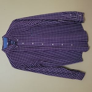 CHAPS mens casual dress shirt, purple/white in color, size XL